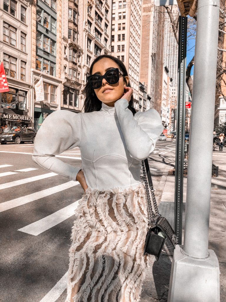 nyfw street style puff sleeves
