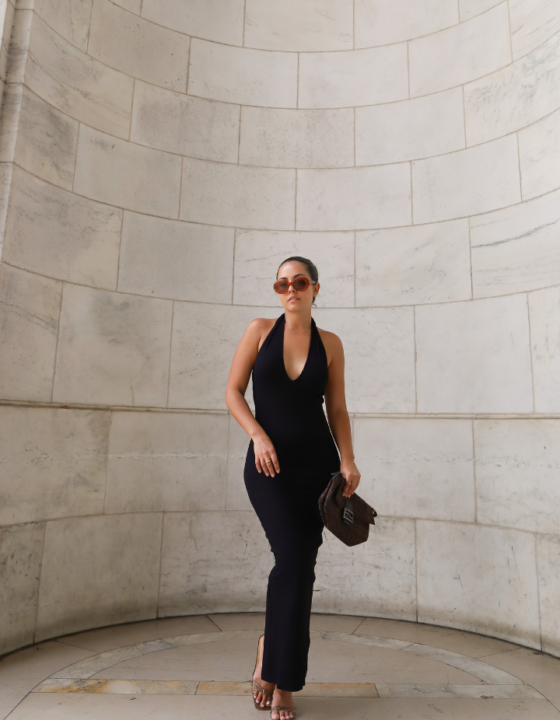 Black Halter Dress Outfit – Summer in NY